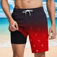 thumbnail image 2 of HAPIMO 9" Beach Shorts Men Swim Trunks with Compression Liner Casual Outings Travel Shorts Summer Outdoor Swimsuit Shorts Quick Dry Board Shorts Hawaiian Bathing Mesh Lining Shorts Red Small, 2 of 6