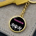 thumbnail image 6 of Tuxedo Cat Mom Keychain Stainless Steel or 18k Gold Circle Pendant, 6 of 16