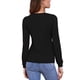 thumbnail image 3 of INSPIRE CHIC Camisetas de Manga Larga para Mujer Otoño Invierno con Cuello Redondo Plisado Ajustadas Básicas Tallas XS Negro, 3 of 6
