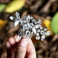 thumbnail image 5 of Crystal Bride Wedding Hair Comb Hair Accessories with Rhinestone Bridal Side Combs for Women and Girls, 5 of 6
