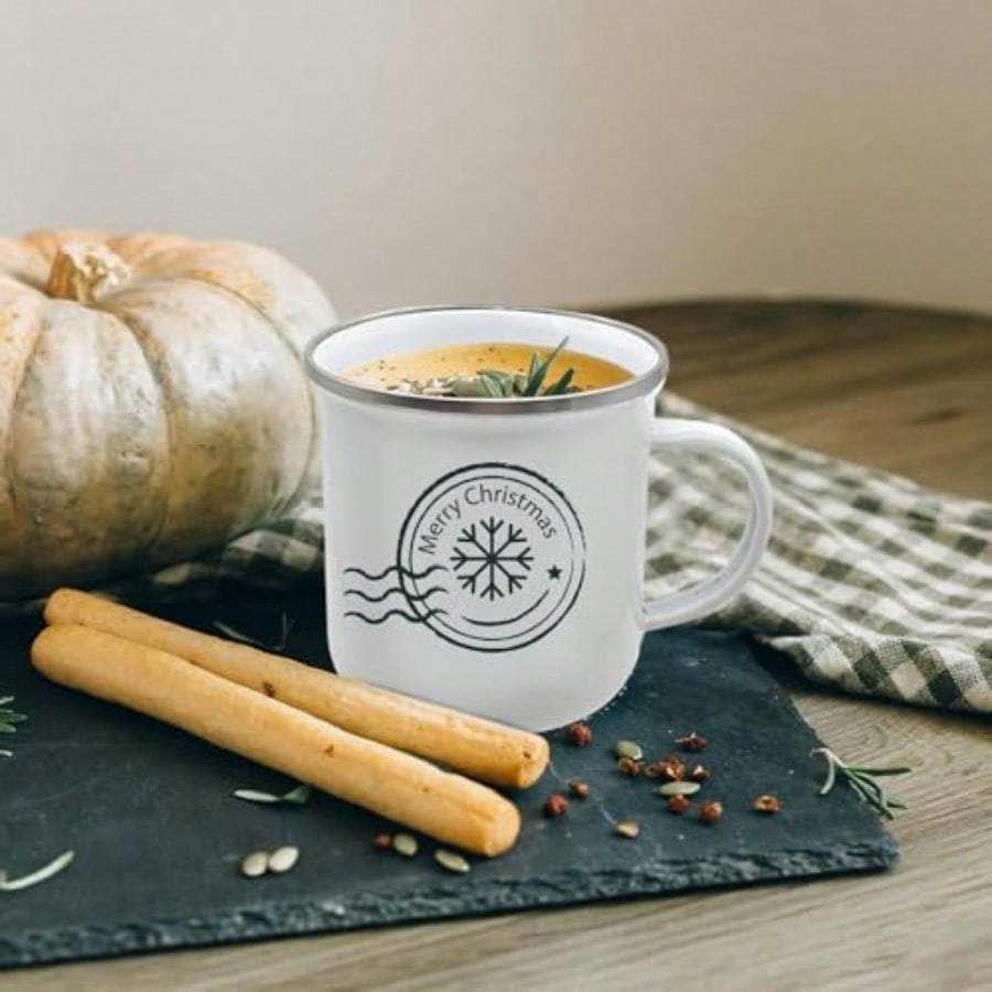 16 Pack Sublimation Blanks Enamel Mug Camping Outdoor Coffee Travel Metal Mug with Sier Rim for Heat Transfer DIY Gift White 12oz