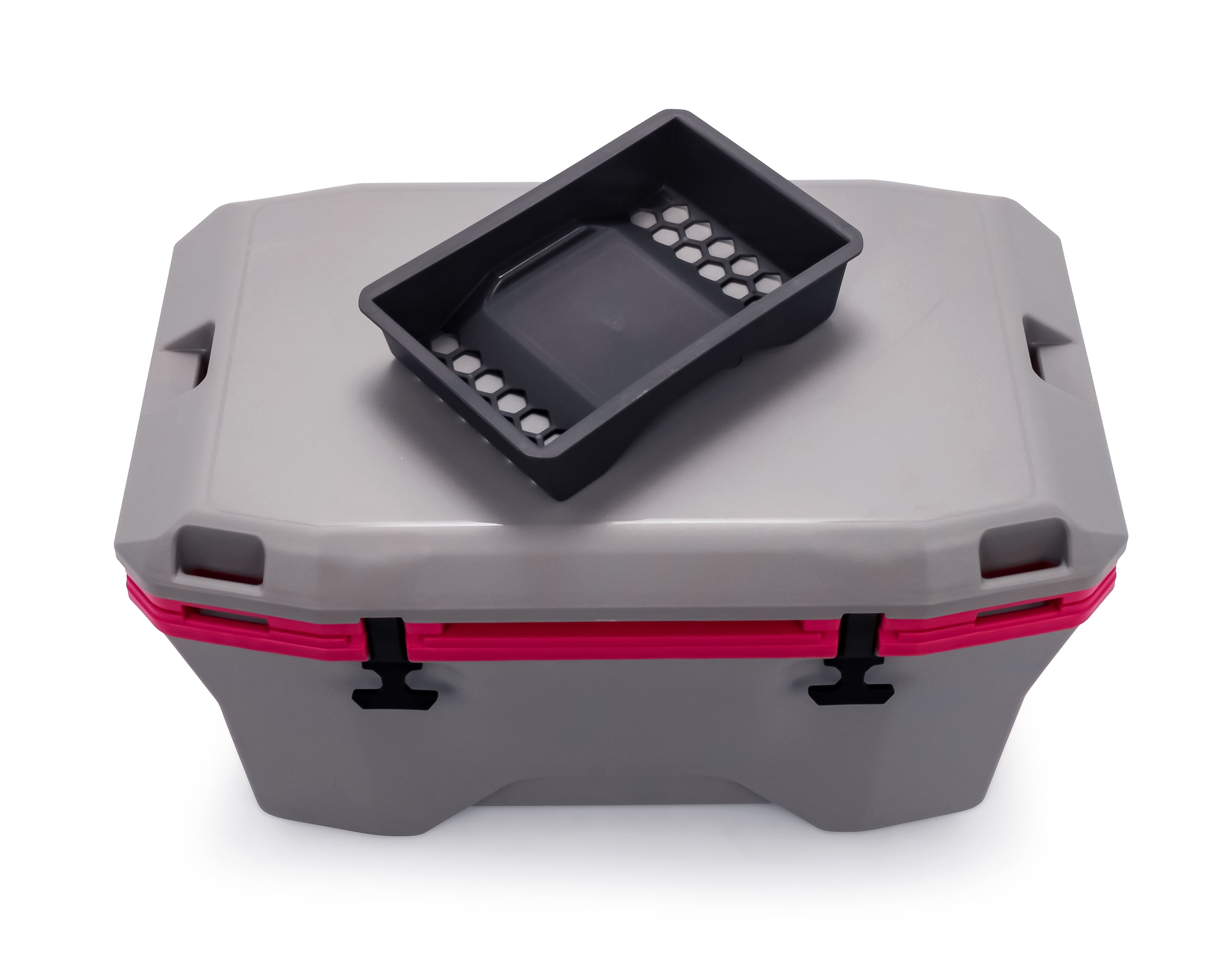 Camco 51713 Currituck 30 Quart Cooler, Magenta Pink and Gray - Includes Cooler Basket