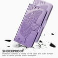 thumbnail image 6 of K-Lion for Samsung Galaxy Z Fold 5 Wallet Case, Embossed Butterfly PU Leather Credit Card Slots Folio Case Premium Shockproof Wristlet Strap Stand Function Case Cover,Light Purple, 6 of 7