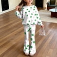 thumbnail image 2 of Grblisyd Girls 2 Piece Outfits Kids Crew Neck Long Sleeve Tops and Elastic Waist Flared Pants Cute Cartoon Print Sweatsuit Clothing Sets, 2 of 7