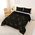 thumbnail image 2 of jejeloiu Retro Floral Queen Comforter Set,Diamond Print Comforter Sets Queen For Adults,Black Gold,Black Reversible,3-Piece,1 Comforter and 2 Pillowcases, 2 of 7