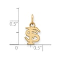 thumbnail image 2 of Solid 14k Yellow Gold Official Florida State University Extra Small Tiny Pendant Charm - 15mm x 8mm, 2 of 3