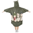 thumbnail image 2 of FORMRS Wearable Blanket Hoodie with Sleeves for Kids Cozy Flannel Sweatshirt, Beige Snowmen, 2 of 7