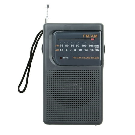 Supersonic SC-1105 Portable AM/FM Band Radio with LED Tune Indicator, Telescopic Antenna, Earphone Jack, Carrying Strap, Speaker and Wide Frequency for Indoor, Outdoor & Emergency Use