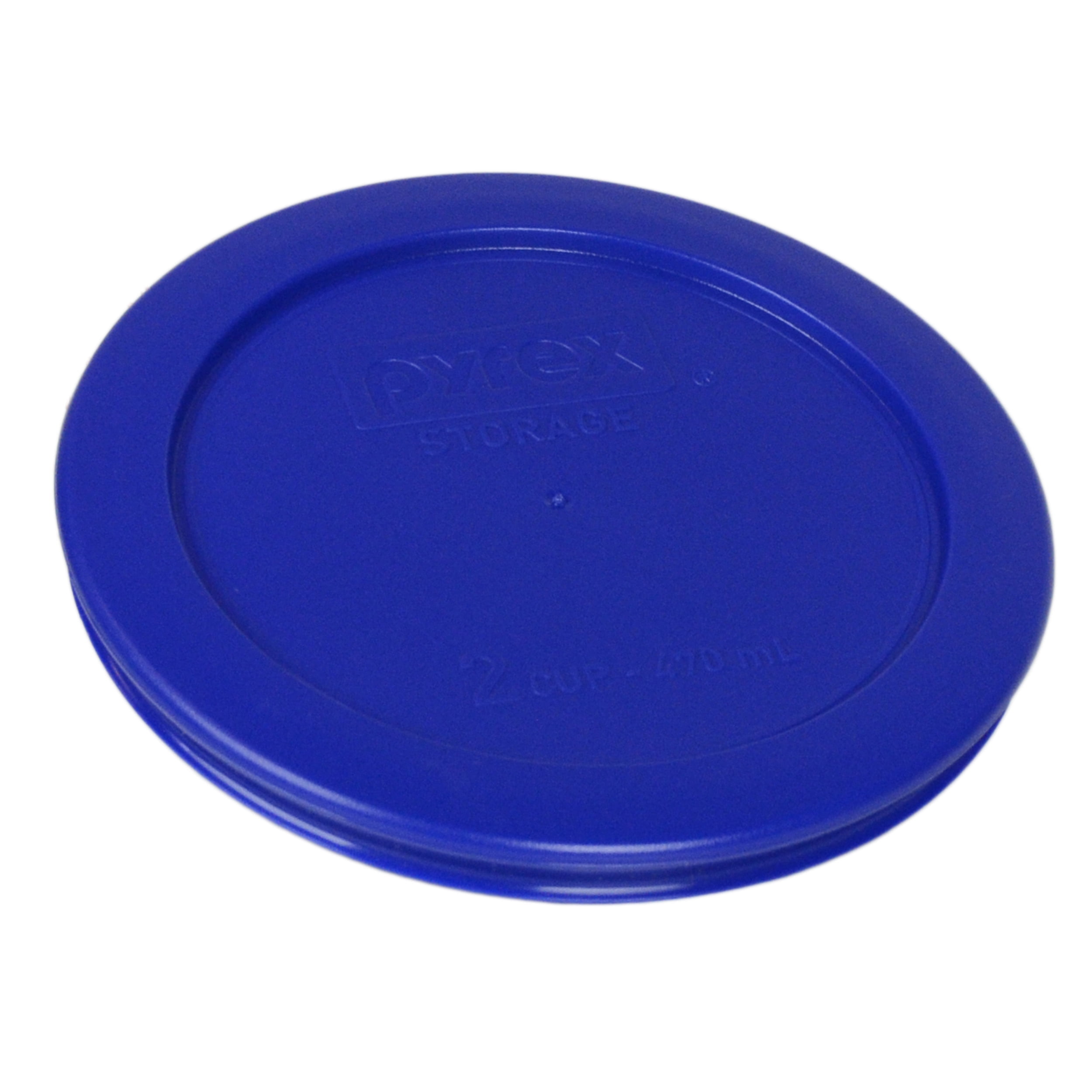 Pyrex (4) Simply Store 7200 2-Cup Glass Storage Bowls w/ (4) 7200-PC Cadet Blue Plastic Lids