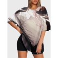 thumbnail image 3 of T-shirt round neck Role Pattern loose short sleeve D213, 3 of 5