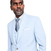 Tayion Mens Regular fit Suit Jacket Blazer 44 L Light Blue Solid