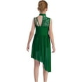 thumbnail image 2 of dPois Lyrical Ballet Dance Dress for Girls Irregular Skating Leotard Kids Modern Contemporary Dance Dress Green 14, 2 of 5