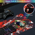 thumbnail image 2 of Extended XXL Large Gaming Mouse Pad 31.5x15.7inch Black Red Geometric Design NonSlip Base and Stitched Edge Perfect for Home Office Gaming Enhanced Workspace, 2 of 6