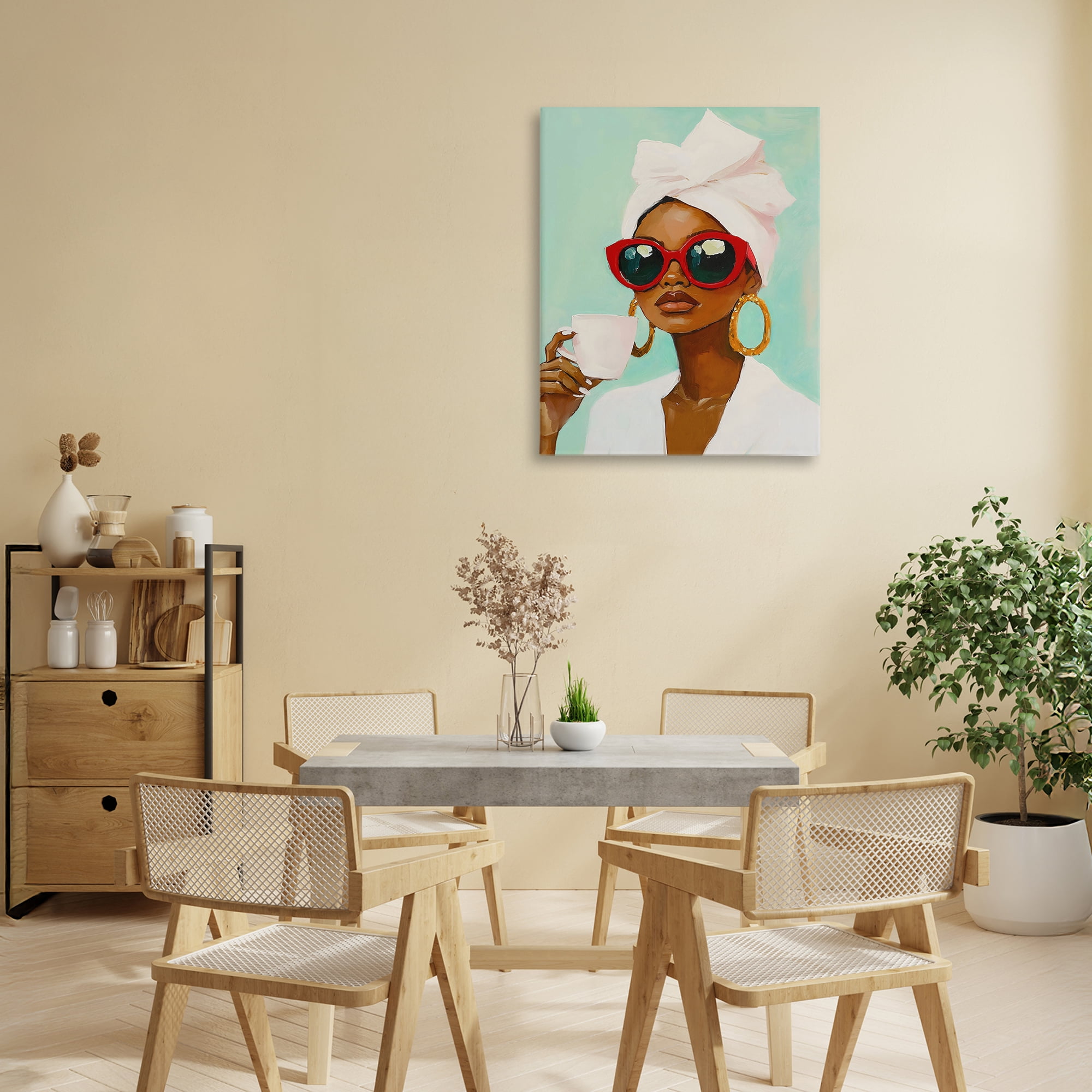Stupell Industries Coffee Lover in Red Sunglasses Canvas Wall Art, design by The Prints Vibe