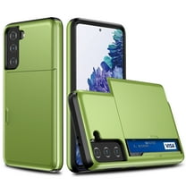 Dteck Case for Samsung Galaxy S21 Plus 6.7-inch,Shockproof Wallet Card Slot Holder Pocket Slide Slim Fit Dual Layer Soft TPU Hard PC Hybrid Protective Back Galaxy S21  Cover,Green