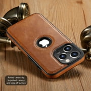 Casus Logo View Classic Slim Leather Case for Apple iPhone 14 Pro Max - Brown