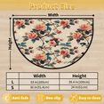 thumbnail image 3 of CURLYOOT Flower Birds Half Round Door Mat 24'' x 36'', Indoor Outdoor Entrance Rug, Semi Circular Area Rug, Non Slip Washable Absorbent Doormat, Winter Birds Laundry Room Rug, 3 of 7