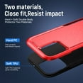thumbnail image 2 of Feishell Case Fit for iPhone 11 Pro 5.8 inch,Military Grade Shockproof Protection Hybrid Armor Double Layer Hard PC + Soft TPU Drop Resistant Anti-Fingerprint Phone Cover,Red+Black, 2 of 7