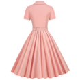 thumbnail image 3 of ICHUANYI Women's Vintage Tea Dress, Short Sleeve V Neck Party Dress Work Church Casual Dress, 3 of 3
