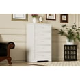 thumbnail image 6 of Modern White 5-Drawer Dresser with Metal Handles, Sturdy Storage Organizer for Bedroom, Living Room, Hallway, 25.2”L x 15.8”W x 43.5”H, 6 of 9