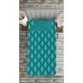 thumbnail image 3 of Ambesonne Fleur de Lis Quilted Bedspread Set 2 Pcs, Retro Damask Pattern, Twin Size, Teal, 3 of 3