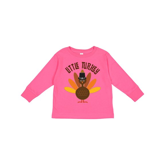 Inktastic Little Turkey Thanksgiving Boys or Girls Long Sleeve Toddler T-Shirt