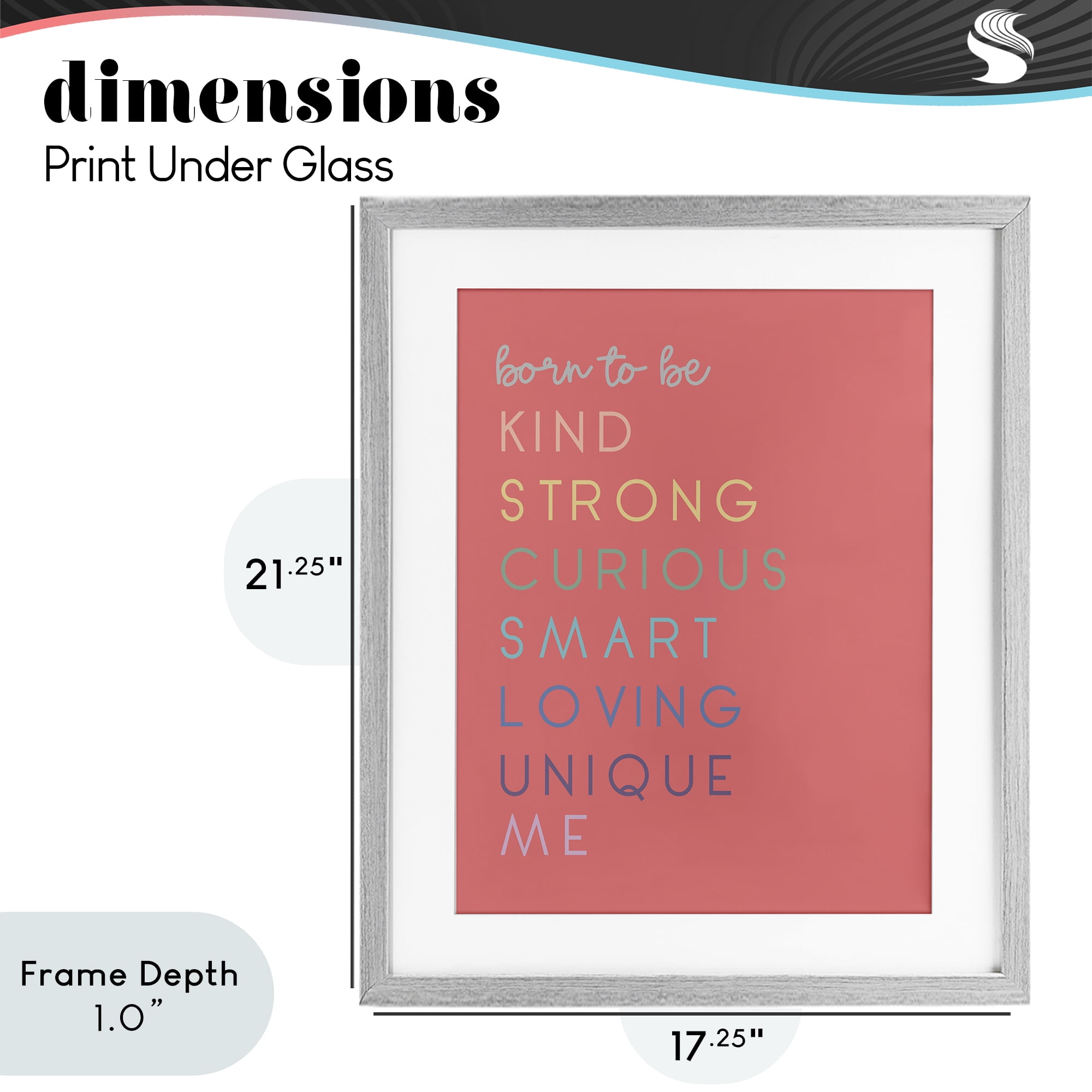 Stupell Industries Born To Be Adjectives Gray Framed Print Under Glass, design by Anna Quach