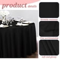 thumbnail image 3 of "6 Pack Round Tablecloth 90 Inch Black Table Cloths Polyester Round Table Cloth,Black Tableclothes Round Washable Fabric Table Covers for Wedding,Party,Dining,Banquet", 3 of 7