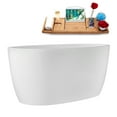 thumbnail image 2 of 51" Streamline G-82-319-ORB Soaking Glossy White Freestanding Tub and Tray With Internal Drain in Matte Oil Rubbed Bronze, 2 of 17