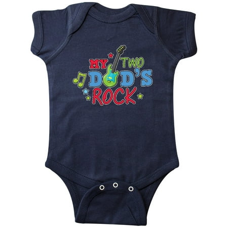 

Inktastic My Two Dads Rock with Guitar Gift Baby Boy Bodysuit
