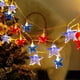 thumbnail image 4 of 4th Of July Star String Lights 21FT 30 LED Red White Blue Star Solar Lights String Waterproof Patriotism Light For Independence Day Outdoor Holiday Decor, 4 of 6