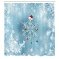 thumbnail image 2 of Ambesonne Christmas Shower Curtain, Noel Ornate Snowflake, 69"Wx70"L, Brown Green, 2 of 4
