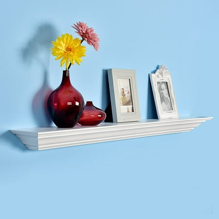 Welland 36 Corona Crown Molding Floating Wall Shelf White Welland 36 Corona Crown Molding Floating Wall Shelf White