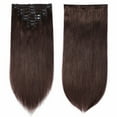 thumbnail image 3 of Benehair 100% Real Remy Human Hair Extensions Clip In Thick Double Weft Full Head 10"-24" Long Soft Brown Women Soft, 3 of 11