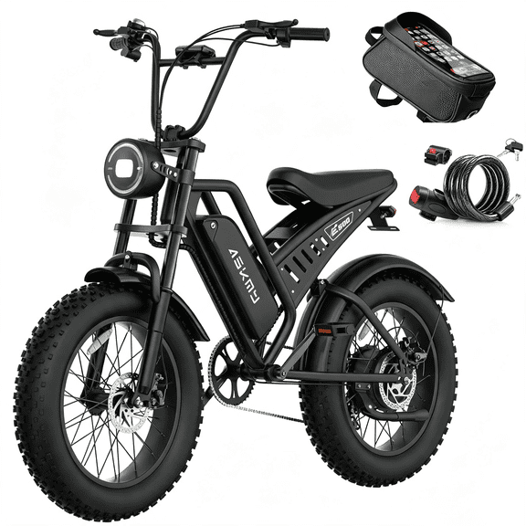 Fat Tire Electric Bike for Adults, 20" Dirt E Bike for Off Road, Commuting | Mountain Ebike with 1500W Peak Motor, 48V 15Ah Removable Battery, 60 Miles PAS Range, All Terrains Electric Bicycles