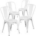 thumbnail image 3 of BizChair Commercial Grade 4 Pack White Metal Indoor-Outdoor Stackable Chair, 3 of 15