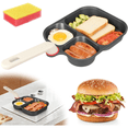thumbnail image 4 of Baking Tool Set Frying Pan Three Piece Separate Style Frying Pan Non Stick Frying Pan for Eggs with Heat Handle Multi Functional Breakfast Cooking Utensil Suitable for All Stoves Pastry Tools,Cake De, 4 of 5