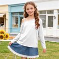 thumbnail image 4 of WXFAZCVU Girls Off the Shoulder Tops Trendy Long Sleeve Shirt Fall Clothes Everyday Wear Size 10-11 Year, 4 of 4
