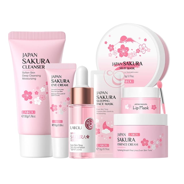 Set de cuidado de la piel Fashion Base Japan Sakura, 7 unidades, para adolescentes de 10 a 12 años