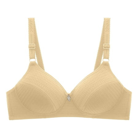 YHGFVOKJ Bras for Women Smoothing Wireless Soild Color Beauty Back Sports Stretch Underwear Seamless Push Up Adjustable Large Push-up Bra Comfortable Bras for Women Yellow 42