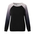 thumbnail image 5 of Womens Tops Raglan Long Sleeve Gradient Colorblock Crew Neck Loose Sweatshirt Womens Fall Fashion 2025 (2XL, Black), 5 of 5