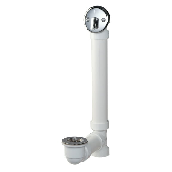 Keeney 640PVC Trip Lever Bath Drain 1.5-in. SCH. 40 PVC, Polished Chrome