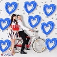 thumbnail image 3 of PMU Heart Shaped 24 Inch Open Center Mylar Balloon, Royal Blue Pkg/1, 3 of 7