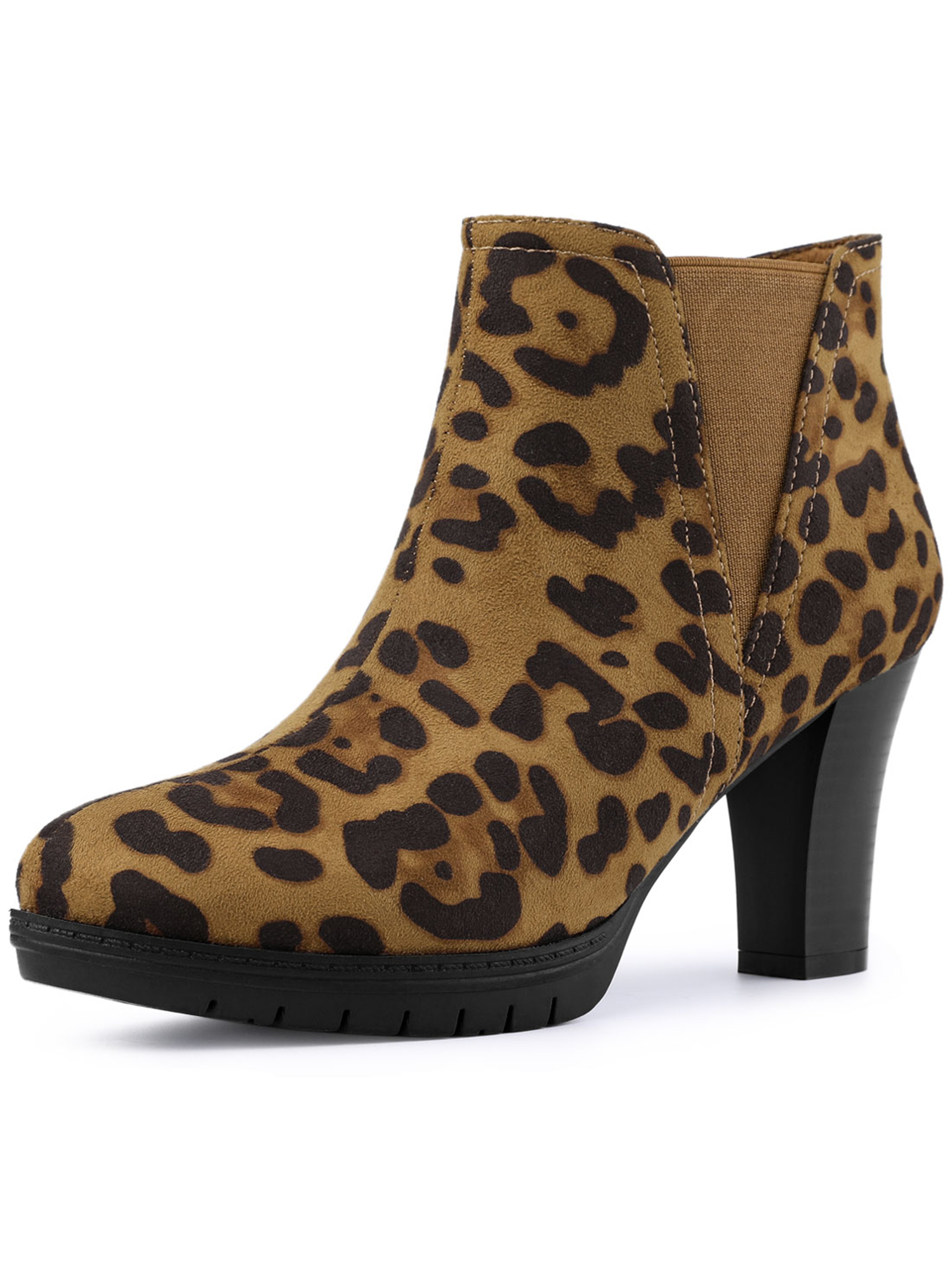 Details about / Women Ladies Leopard Flat Ankle Boots Low Heel Casual Chelsea Booties Shoes Size