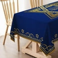 thumbnail image 5 of Rectangular Polyester Hanukkah Tablecloth Jewish Chanukah Star of David Table Decoration Menorah Festival Day Home Kitchen Dining Room Indoor Outdoor Table Decor-60×84inch, 5 of 5