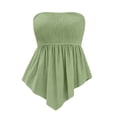 thumbnail image 7 of Jerdar Women's Smocked Tube Tops Flowy Ruffle Sleeveless Peplum Bandeau Babydoll Cami Tank M, 7 of 7