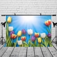 thumbnail image 2 of ABPHOTO Polyester 7x5ft Tulip Backdrop Sunshine Tulip Blue Photography Background and Studio Photography Backdrop Props, 2 of 5