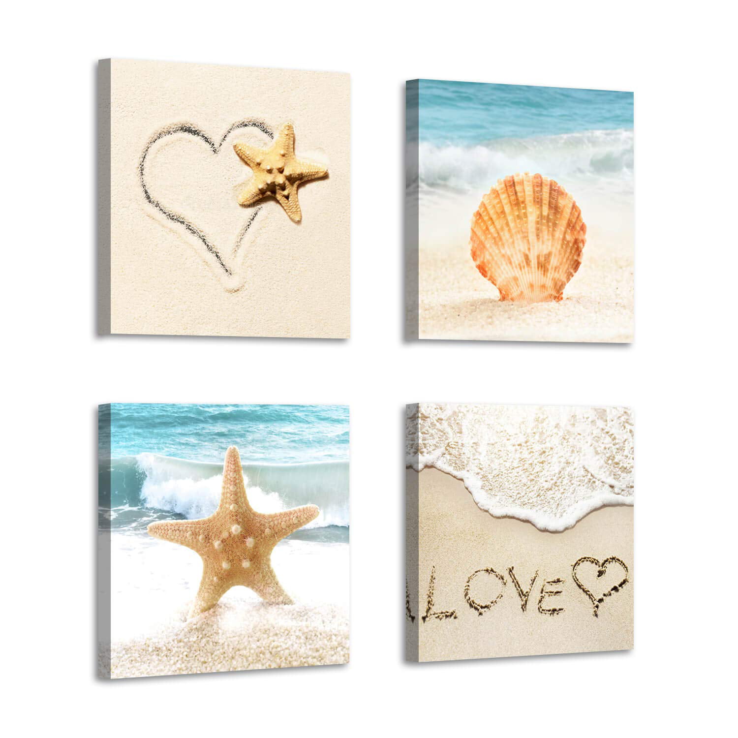 Canvas Picture Print Beach Sea Sand Starfish Bathroom Warm Wall Art Poster 