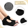 thumbnail image 4 of 4 Pairs Toeless Yoga Socks for Women Non-Slip Grip Socks Cotton Open Toe Socks, 4 of 6