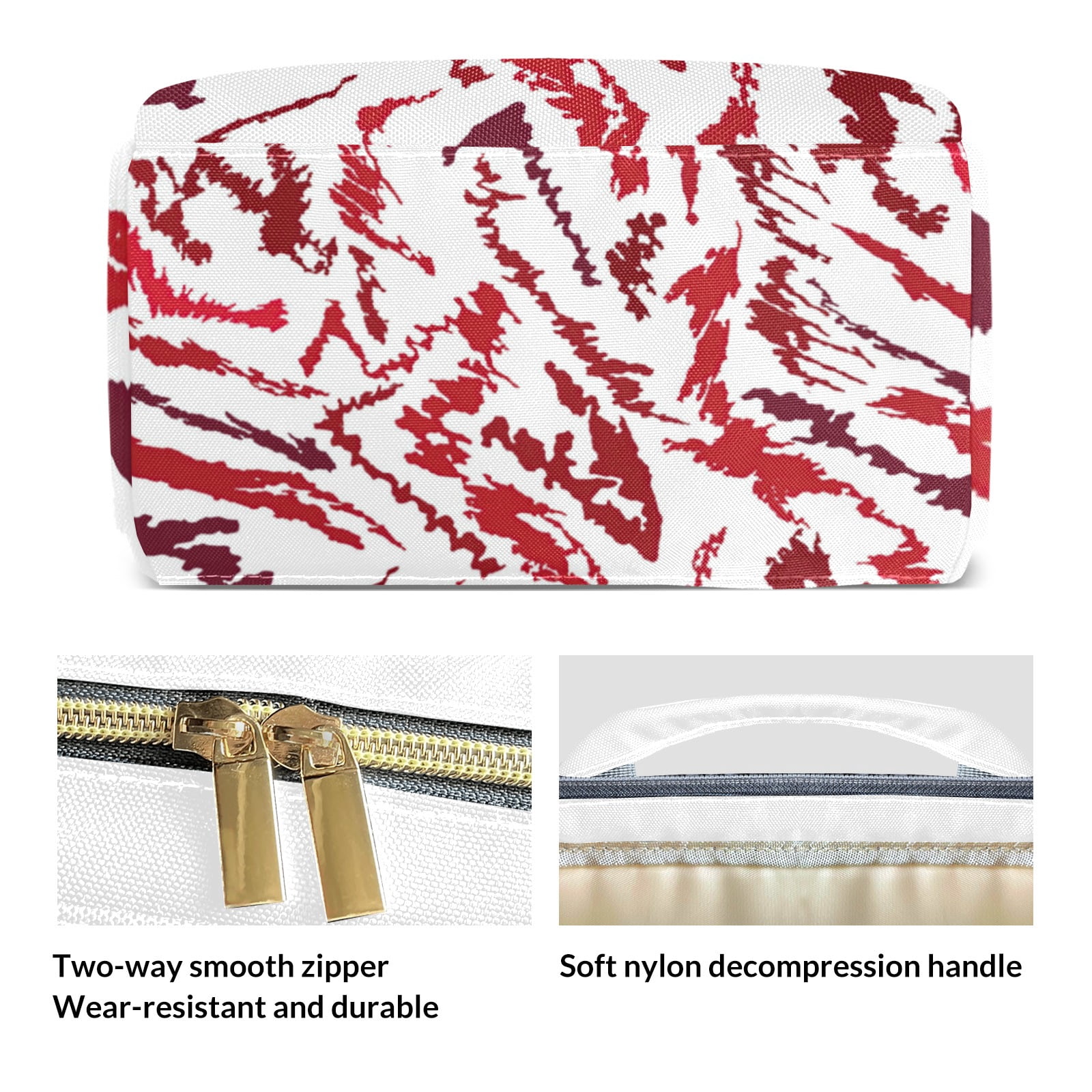 Zebra Print Diaper Backpack – Large Capacity, Insulated Baby Bottle Pocket, Multifunctional Mommy Bag for Boys & Girls